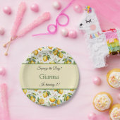 Sonnige Gelbe Zitrone Wasserfarben Muster Geburtst Pappteller (Party)