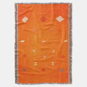 Sonnige Gemütlichkeit: Orange Boho Marokkanisch Decke