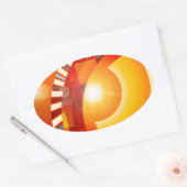 Sonnige geometrische Abstraktion Ovaler Aufkleber (Umschlag)