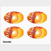 Sonnige geometrische Abstraktion Ovaler Aufkleber (Blatt)