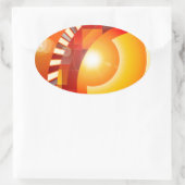 Sonnige geometrische Abstraktion Ovaler Aufkleber (Tasche)
