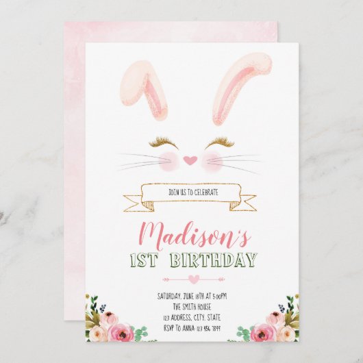 Sonnige Gesichtshaut - Einladung (Vorne/Hinten)