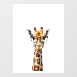 Sonnige Giraffe mit Brille Fensteraufkleber