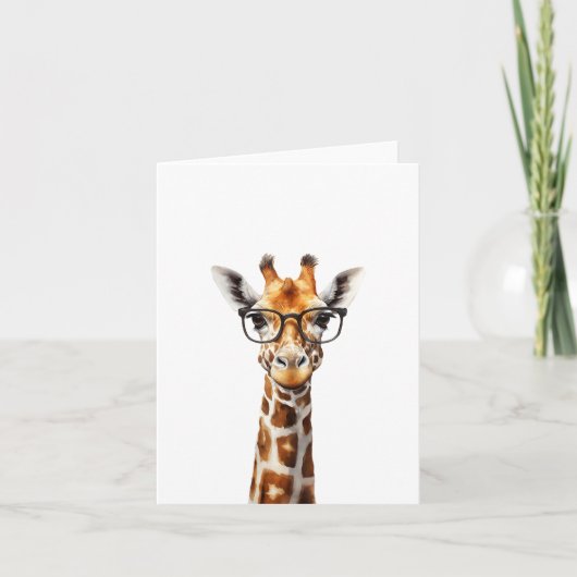 Sonnige Giraffe mit Brille Karte (Vorderseite)