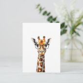 Sonnige Giraffe mit Brille Postkarte (Stehend Vorderseite)