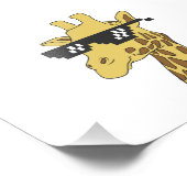 Sonnige Giraffe mit Sonnenbrille-Illustration Fotodruck (Ecke)