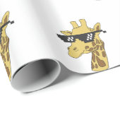 Sonnige Giraffe mit Sonnenbrille-Illustration Geschenkpapier (Rolleneckpunkt)