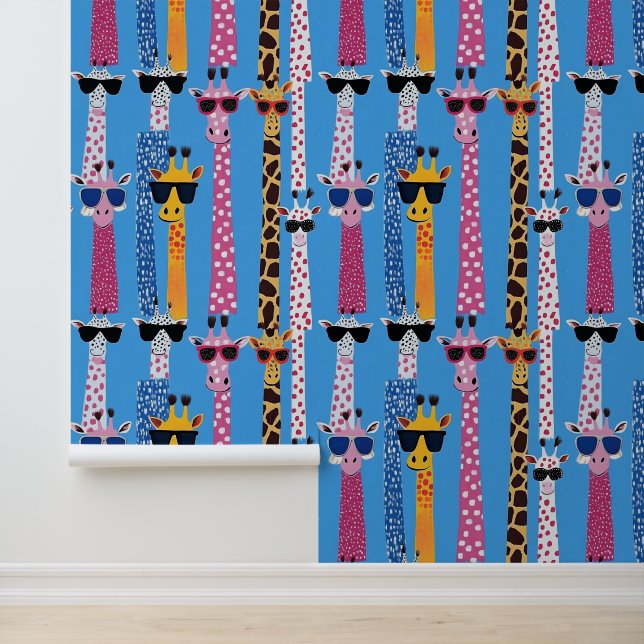 Sonnige Giraffen mit Sonnenbrille Tapete (Anwendung)