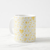 Sonnige goldene Aquarell-Herzen Kaffeetasse (Vorderseite Links)