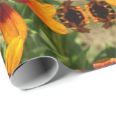 Sonnige goldene Blume glänzendes Wrapping Paper Geschenkpapier (Rolleneckpunkt)