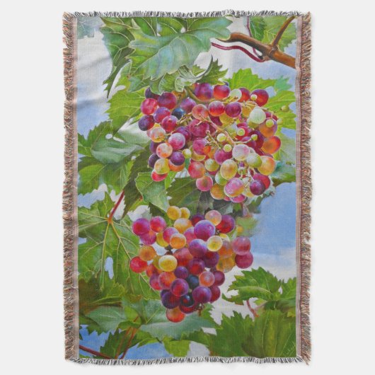 Sonnige Grapevine - Farbenfrohe Trauben Decke (Vorderseite Vertikal)
