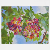 Sonnige Grapevine - Farbenfrohe Trauben Fleecedecke (Vorderseite (Horizontal))