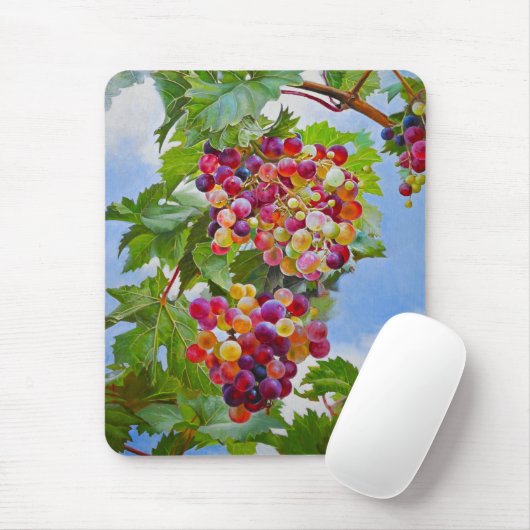 Sonnige Grapevine - Farbenfrohe Trauben Mousepad (Mit Mouse)