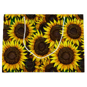 Sonnige große Sonnenblumenmuster Große Geschenktüte (Vorderseite)