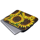 Sonnige große Sonnenblumenmuster Laptopschutzhülle (Vorne Knopf)