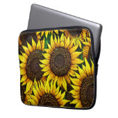 Sonnige große Sonnenblumenmuster Laptopschutzhülle (Vorderseite Links)