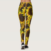 Sonnige große Sonnenblumenmuster Leggings (Rückseite)