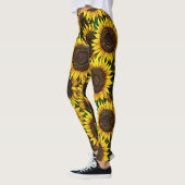 Sonnige große Sonnenblumenmuster Leggings (Links)