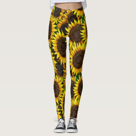 Sonnige große Sonnenblumenmuster Leggings