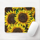 Sonnige große Sonnenblumenmuster Mousepad (Mit Mouse)