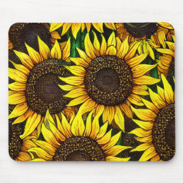 Sonnige große Sonnenblumenmuster Mousepad