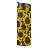 Sonnige große Sonnenblumenmuster Thermosbecher (Nach rechts gedreht)