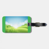 Sonnige grüne Feldlandschaft Gepäckanhänger (Rückseite horizontal)