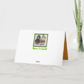 Sonnige Halloween-Karte mit Basset in Kürbishut Karte (Rückseite)