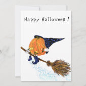 Sonnige Halloween-Karte mit Hexenkürbis (Rückseite)