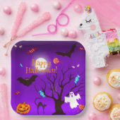 Sonnige Halloween-Kreaturen und Bonbons Pappteller (Party)