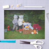 Sonnige Herbstfamilie Rustikaler Bauernhof Seidenpapier (Handwerk)