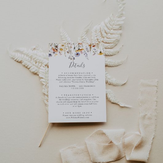 Sonnige Herbstsonne Elegante Wildblume Hochzeit De Begleitkarte