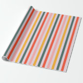 Sonnige horizontale Streifen Geschenkpapier (Ungerollt)