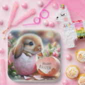 Sonnige Innenseite eines dekorativen Eiers mit Blu Pappteller (Party)