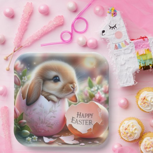 Sonnige Innenseite eines dekorativen Eiers mit Blu Pappteller (Party)