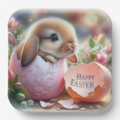 Sonnige Innenseite eines dekorativen Eiers mit Blu Pappteller (Vorderseite)