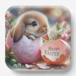 Sonnige Innenseite eines dekorativen Eiers mit Blu Pappteller