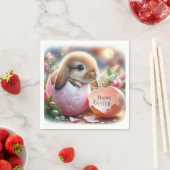 Sonnige Innenseite eines dekorativen Eiers mit Blu Serviette (Beispiel)