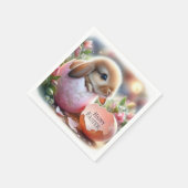 Sonnige Innenseite eines dekorativen Eiers mit Blu Serviette (Ecke)