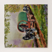 Sonnige, irische Straße mit Sinti und Roma Vanner  Puzzle (Vertikal)