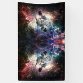 Sonnige Katze im Weltraum Banner (Vertikal)