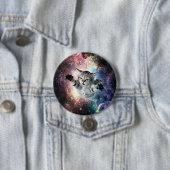 Sonnige Katze im Weltraum Button (Beispiel)