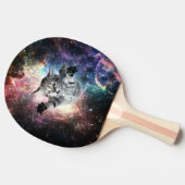 Sonnige Katze im Weltraum Tischtennis Schläger (Seitenansicht)