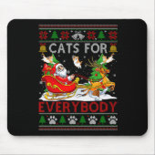Sonnige Katzen für alle Santa Sleigh Ugly Christm Mousepad (Vorne)