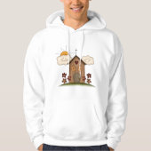 Sonnige Kirche mit Blume Rustikales Landhaus Hoodie (Vorderseite)