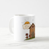 Sonnige Kirche mit Blume Rustikales Landhaus Kaffeetasse (Vorderseite Links)