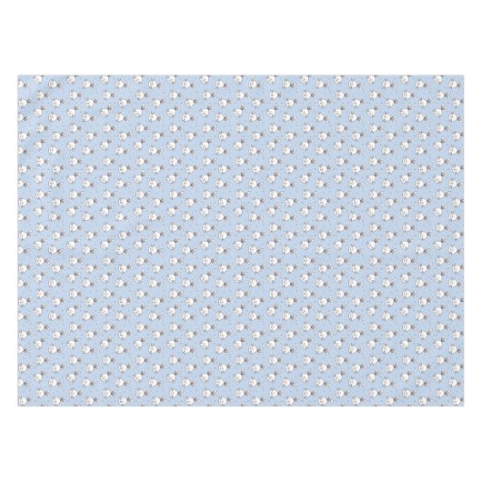 Sonnige Köpfe über Sky Blue Pattern Tischdecke (Vorderseite (Horizontal))