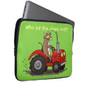 Sonnige Kuh auf der Abbildung des Cartoon eines ro Laptopschutzhülle (Vorne Rechts)