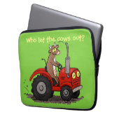 Sonnige Kuh auf der Abbildung des Cartoon eines ro Laptopschutzhülle (Vorderseite Links)