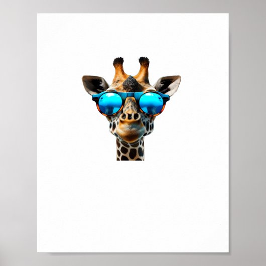 Sonnige lächelnde Giraffe mit Sonnenbrille Poster (Vorne)